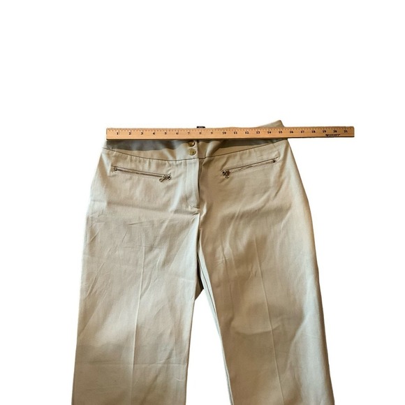 Alfani Ankle Pant Women's Size 8 Beige Straight Leg Mid-Rise Cotton Stretch - Picture 5 of 5